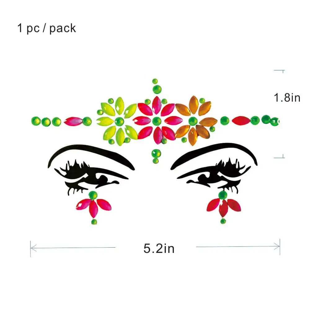 1 шт. флуоресцентные неоновые светящиеся драгоценные камни UVBFG37 для лица