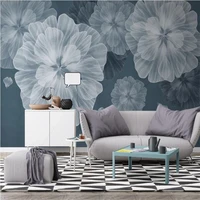 beibehang custom nordic modern blue vintage flowerswallpapers for living room bedroom home decor wall painting photo wall paper