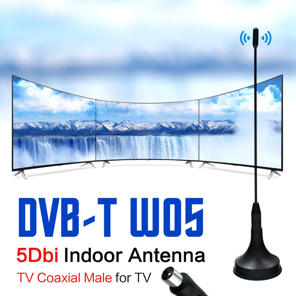 Portable Stick TV Antenna Indoor Outdoor Digital HD Freeview Aerial 5dBi 50 Mile VHF(172-240Mhz) \ UHF(470-860Mhz) | Электроника