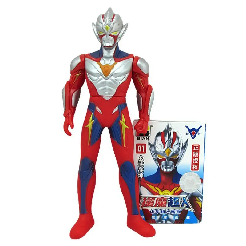 

Large Size Soft Rubber Monster Children's Toys Chinese Ultraman Orb Zero Tiga Geed Action Figure Model Movable Joints