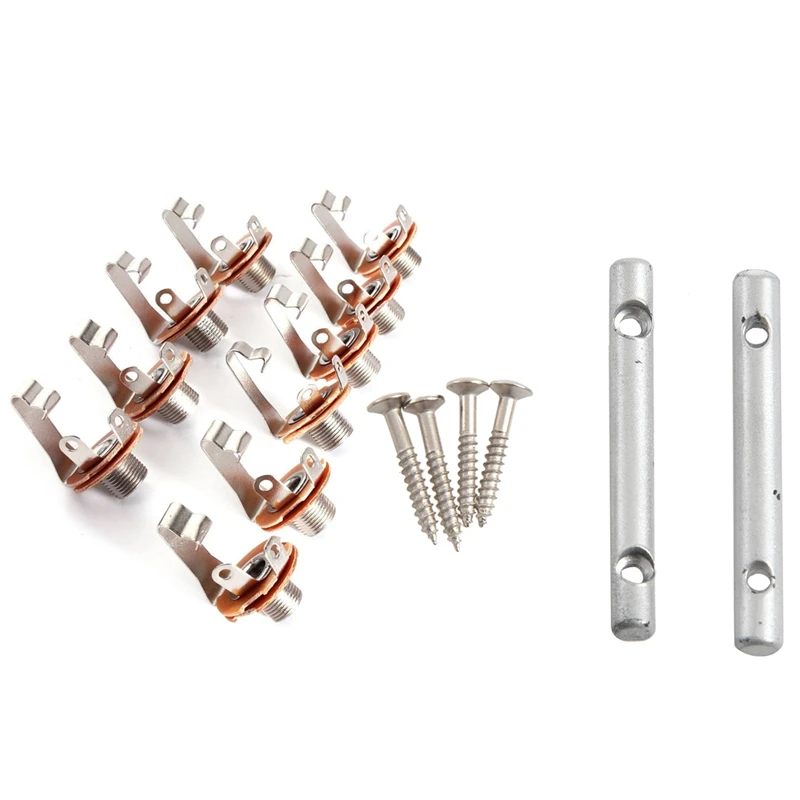 

10 шт. подойдет как для повседневной носки, так Вход Jack для бас-гитары 6,35 мм цвета: оранжевый и 2x Электрический фиксатор струн для гитары бар-С...