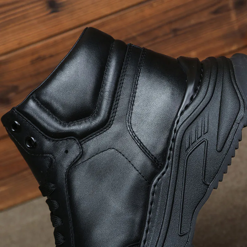 

high top Genuine Leather shoes men autumn military boots mens dress boots combat boots autumn winter British men shoes cowhide