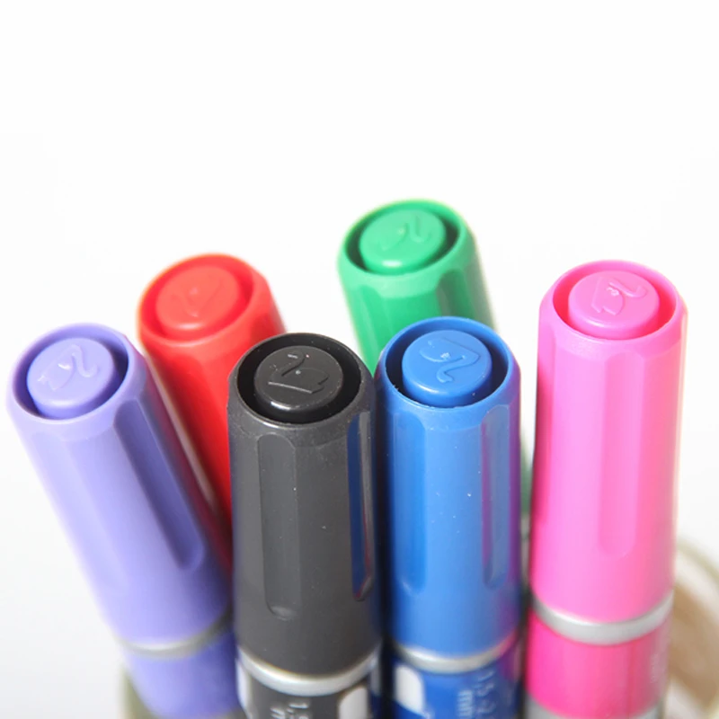 

6 Pcs Stabilo Marker Pen 1.5 / 2.5mm 651 Round Head Environmental Ink Non-toxic Bright Color Oily Marker Can Not Be Wiped