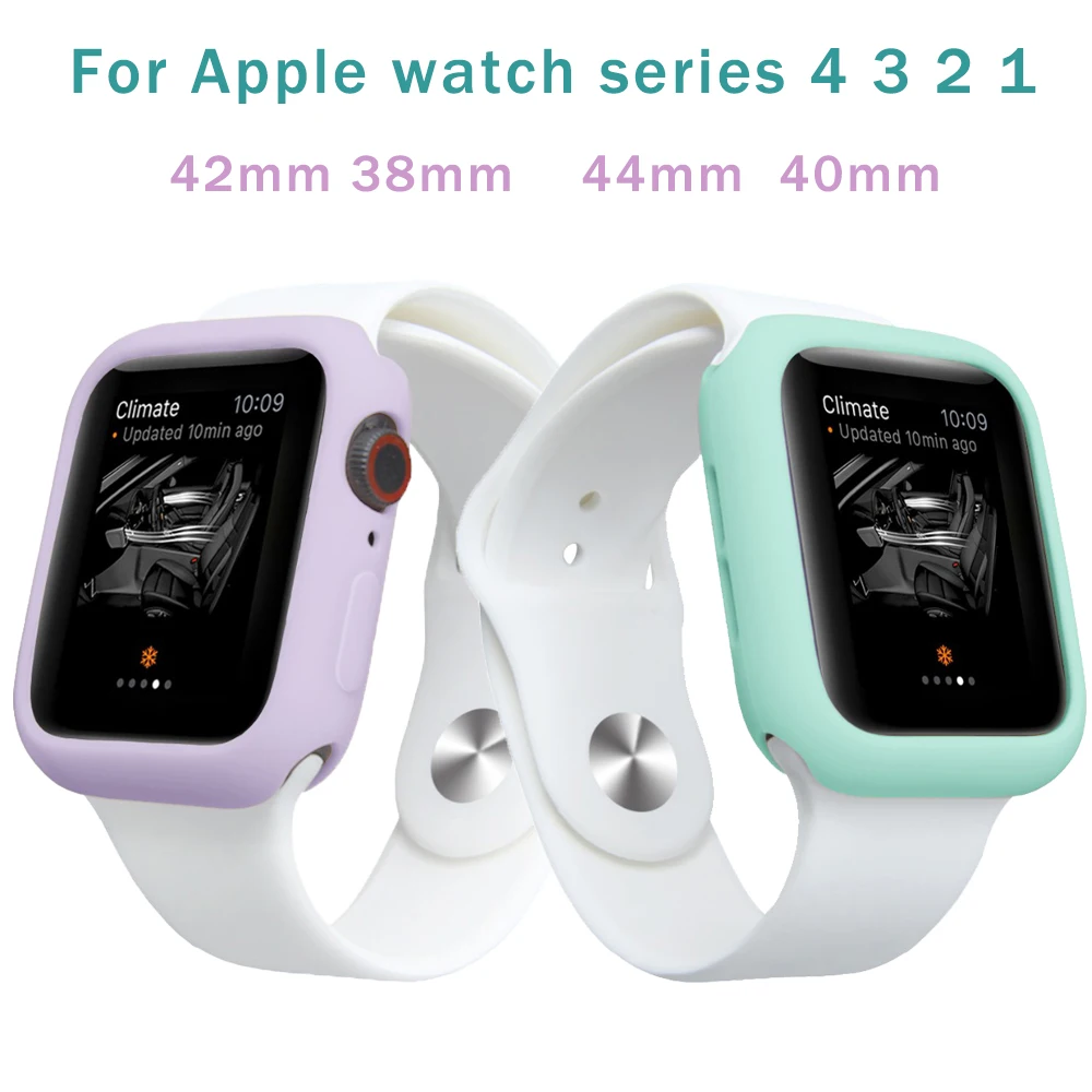 Чехол карамельного цвета для iWatch Series 4 44/40 мм силиконовый чехол ТПУ бампер защита