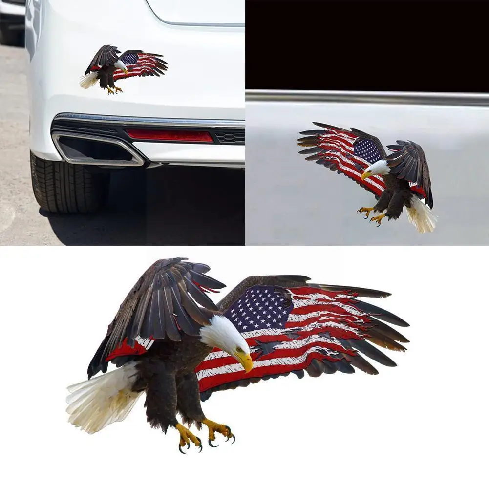 

1pc Universal American flag eagle car sticker American car car pull flag American eagle eagle sticke flying Eagle sticker f Z7U8