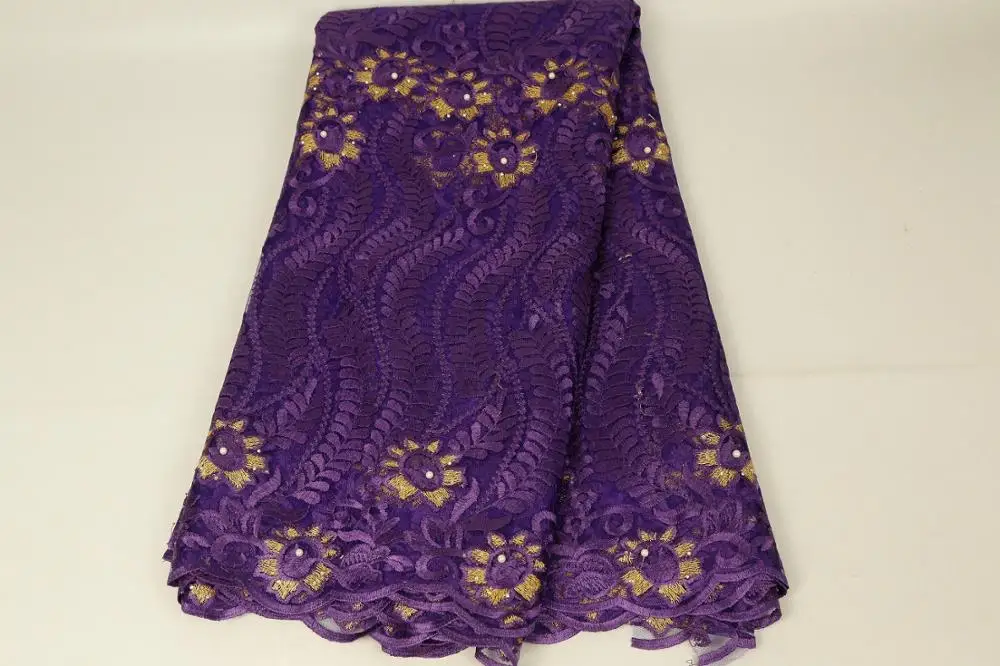 Высококачественная зеленая африканская кружевная ткань из бисера 2019