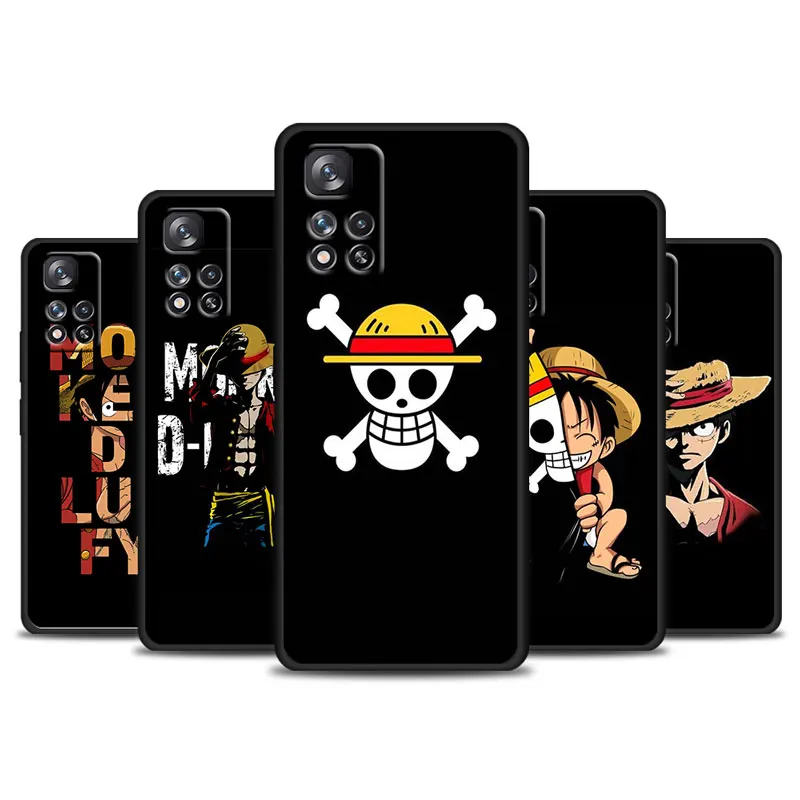 

Anime Japanese Pirate Shockproof Black Phone Case For Xiaomi Redmi Note 11 10 10S 9 9T 9S Pro Max 8T 8 7 6 5 4X Capa