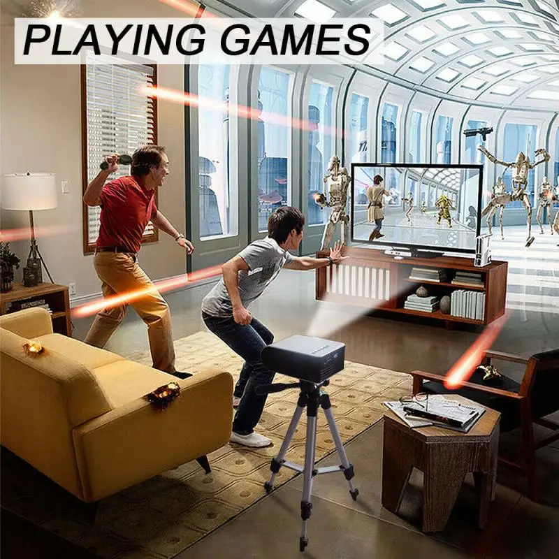 Проектор Android WiFi проектор 3D HD видео кивечерние мини-проектор портативный для