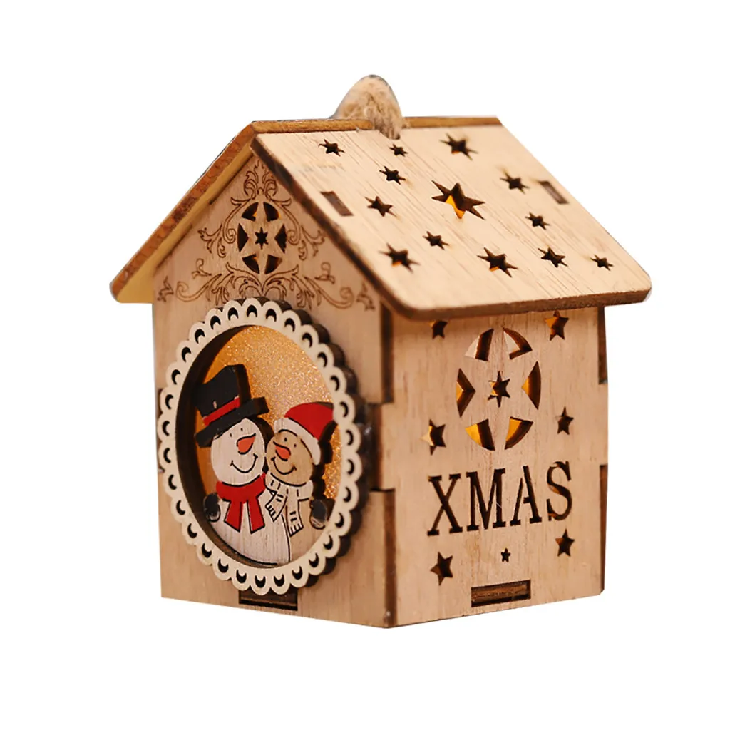 Светодиодный светильник лый деревянный домик милая Рождественская елка