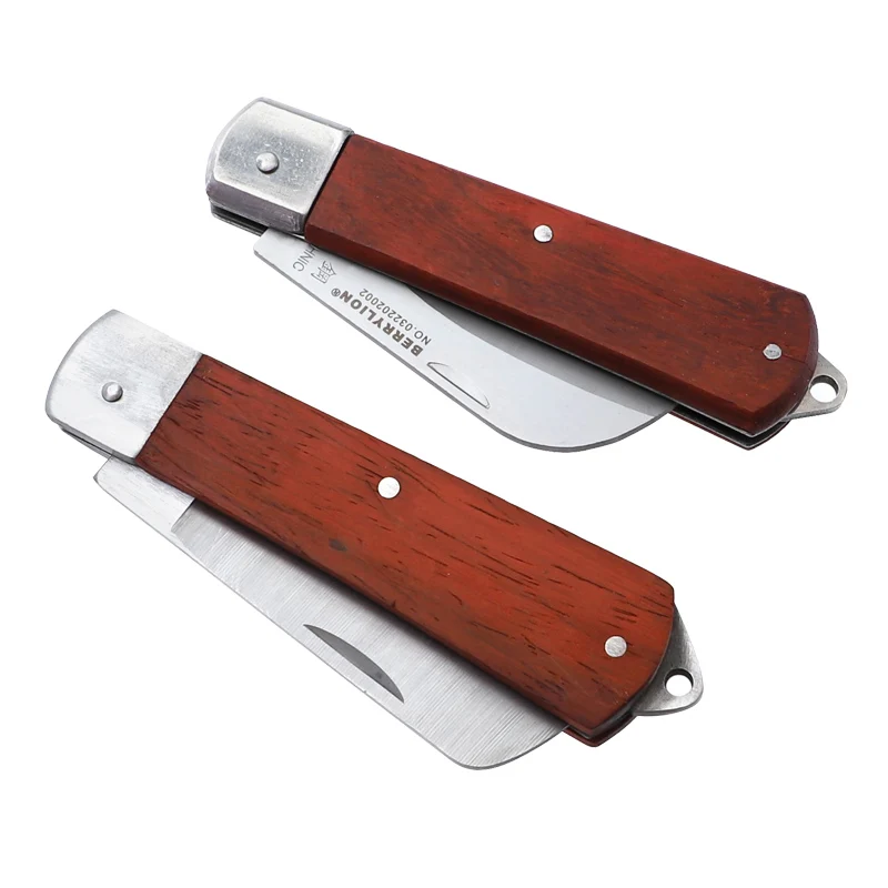 Прямой изогнутый нож электрика с острым краем для зачистки проволоки складной