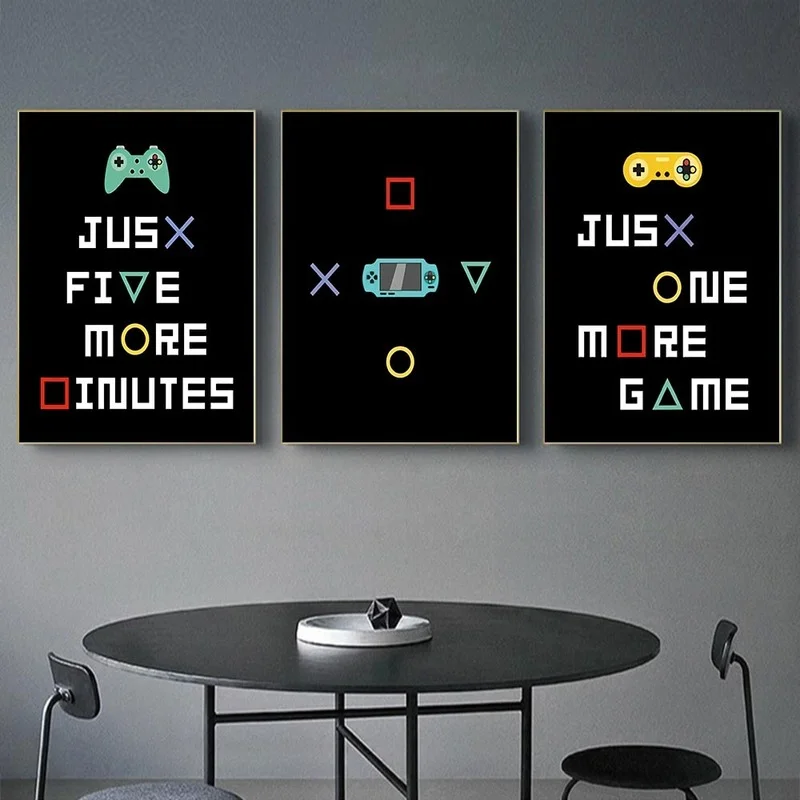 Игровой настенный постер всего за 5 минут Картина на холсте без рамки для детской