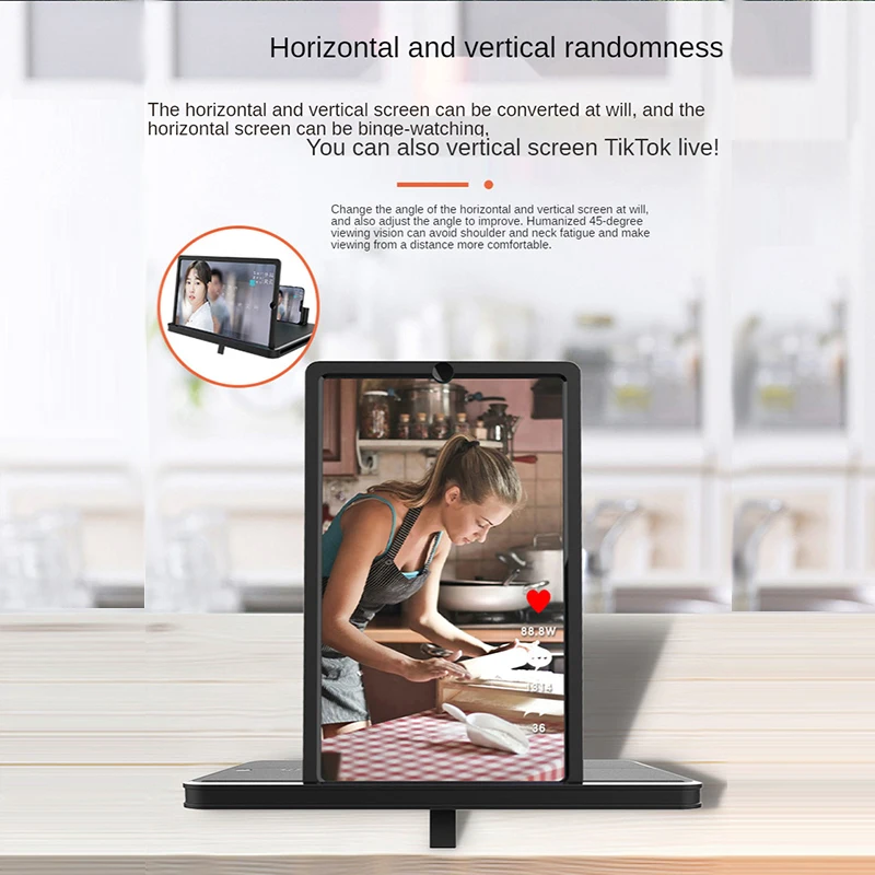 2021 new pull out 10 inch mobile phone screen magnifier desktop stand 10d screen magnification super clear phone desk holder free global shipping