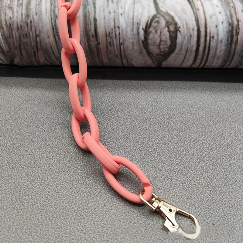 

High Quality Golden Vintage Bag Chain Handle Shoulder Bag Key Chain Oval Multicolor bag chain light acrylic Decorative chain