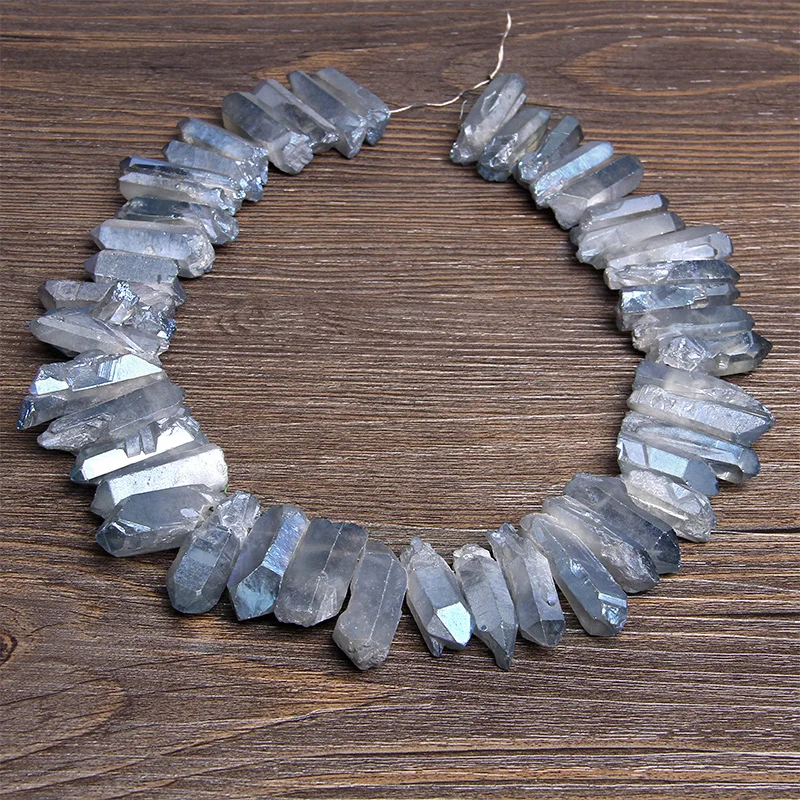 Титана натуральный кристалл кварца топ просверленные точка палка бусы украшение