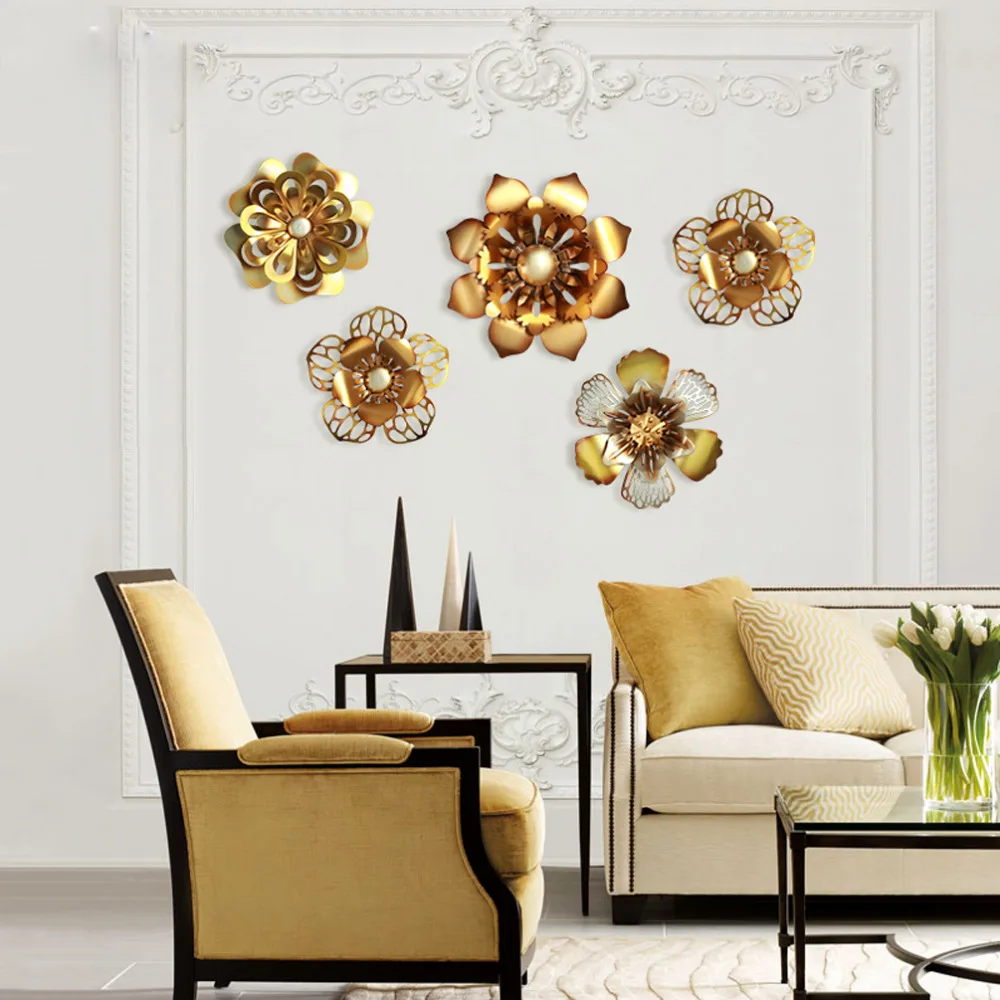 Кованая Железная 3D наклейка цветочный узор настенная Декор металлическое