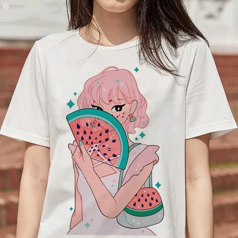 

Футболка женская оверсайз в стиле японского аниме с коротким рукавом