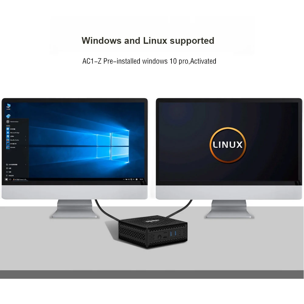 Chatreey AC1 Z безвентиляторный мини ПК intel J4125 Quad core windows 10 linux Двойной HDMI промышленный