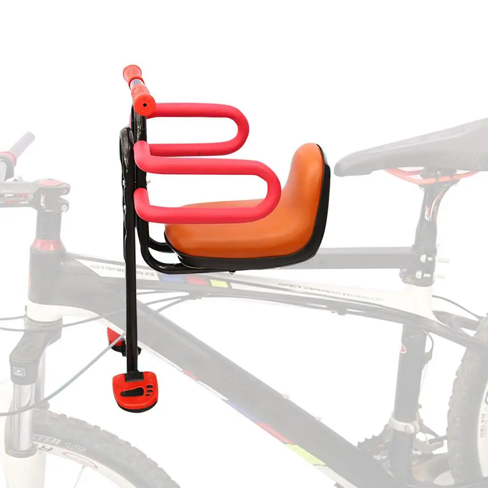Baby Bike Seat Bike Front Child Mounted Seat Safe Kid Bicycle Carrier With Foot Pedal Support Back Rest Universal Bicycle Saddle