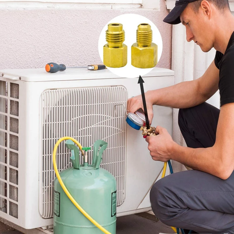 6 шт. 6015 R134A латунный бак хладагента адаптер для R12 фитинг 1/2 женский 1/4 папа вспышка