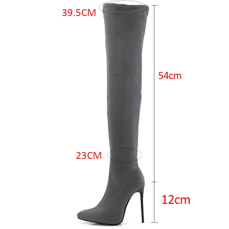 Lasyarrow/2020 горячая распродажа новые сапоги выше колена женские с острым носком на