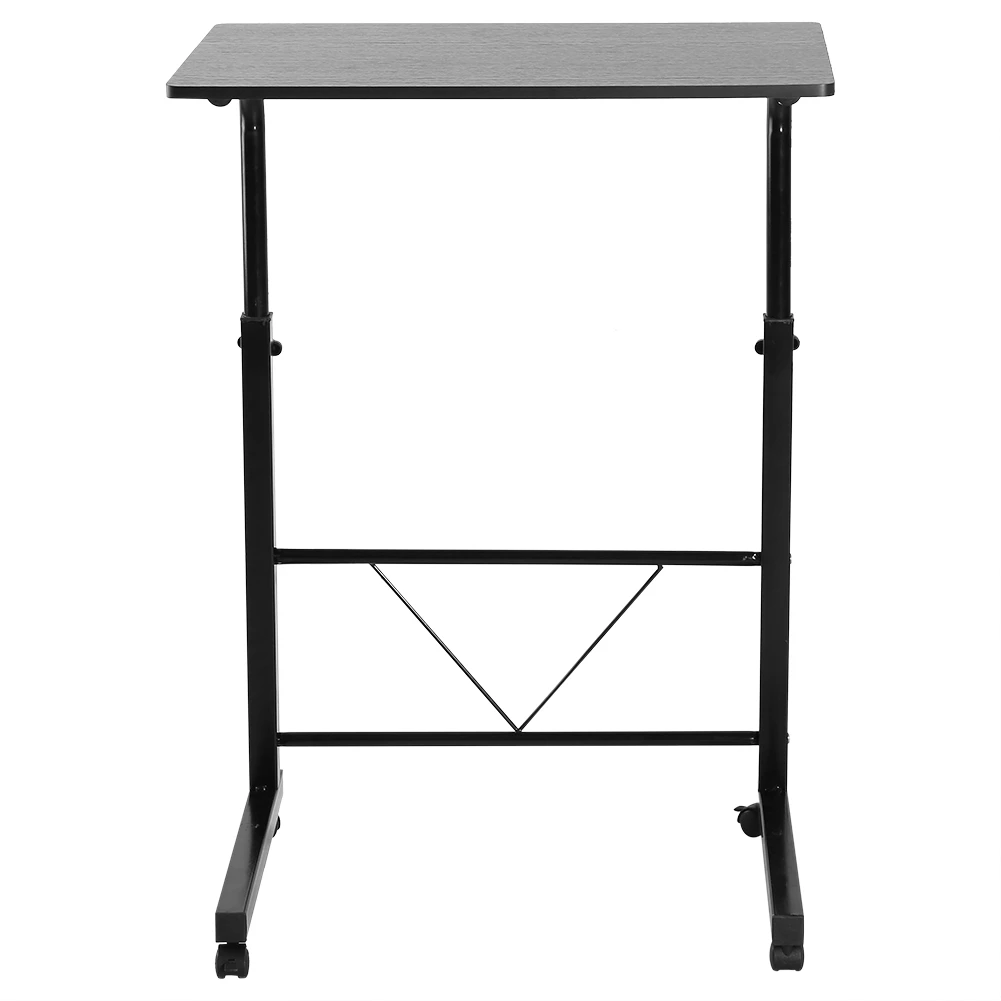 

Height Adjustable Laptop Computer Table Standing Desk Movable Sofa Bedside Cart Tray Black