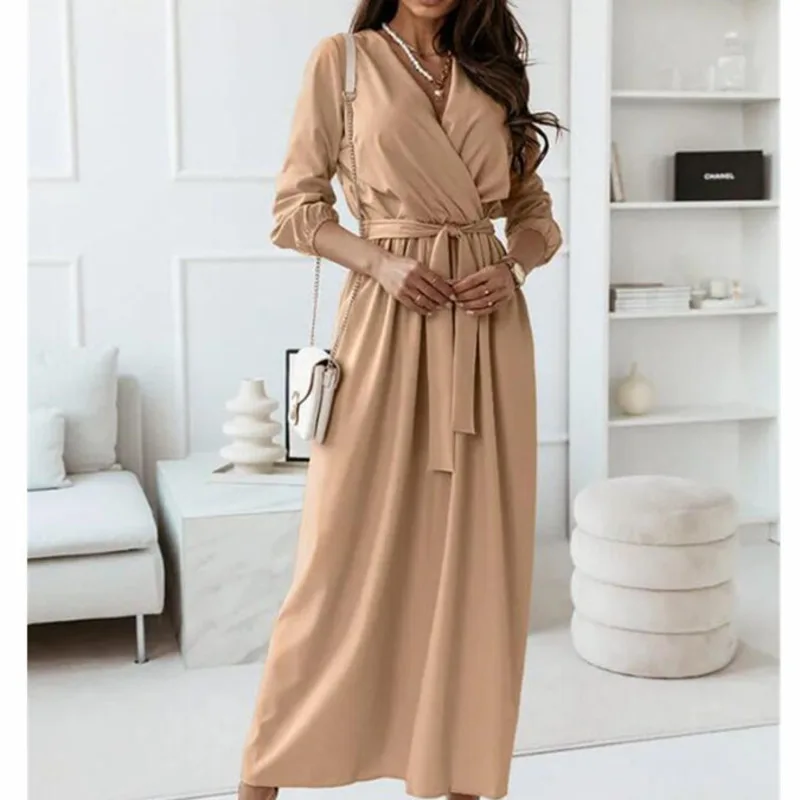 

Платье XUXI, весна-осень 2021, женское темпераментное, облегающее, модное, с длинным рукавом, юбка-качели E3689