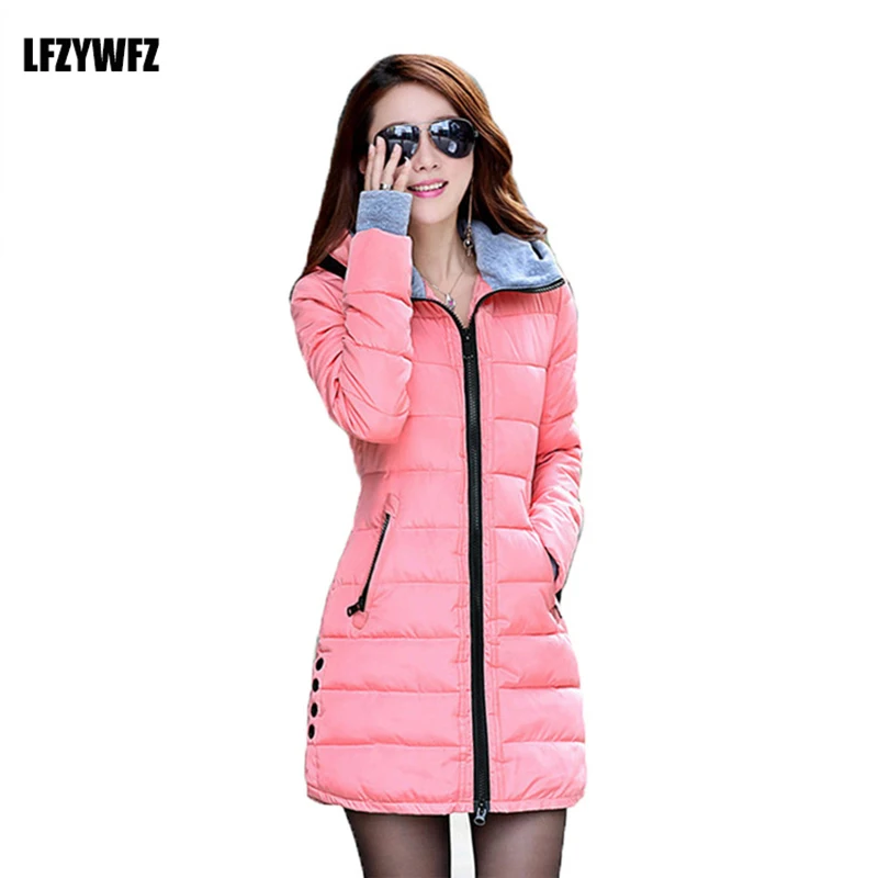 Winter Warm Cotton Jacket Women's Large Size Long Jacket New Ultra-light Slim Hooded Windproof Down Jacket Women's Jacket