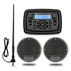 Водонепроницаемый морской стерео аудио радиоприемник Bluetooth FM AM Автомобильный MP3-плеер для RV ATV бассейн яхта + 3 