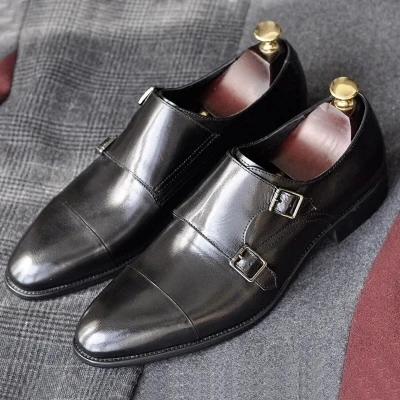Итальянские кожаные мужские модельные туфли в деловом стиле Трендовые
