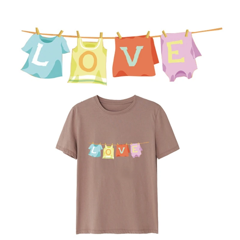 Нашивки с надписью теплопередающая наклейка сделай сам для детей футболка Love atch