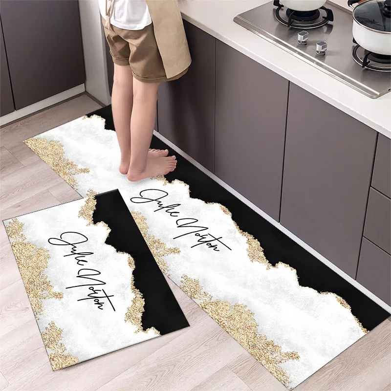 

Waterproof Oilproof Kitchen Mat Antislip Bath Mat Soft Bedroom Floor Mat Living Room Carpet Doormat Kitchen Rug