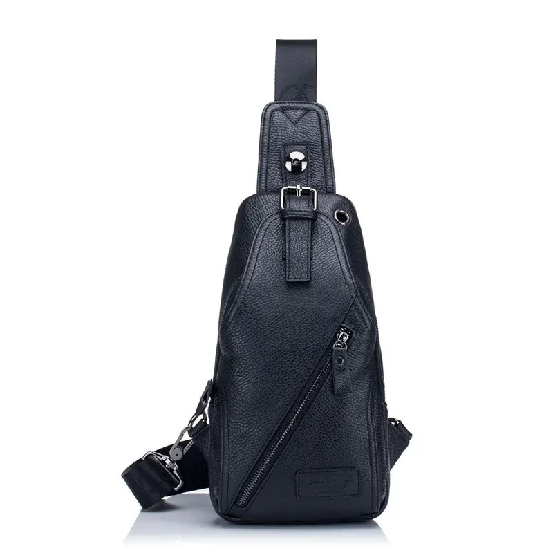 

Male Chest Bags Genuine Leather Waist Packs Belt Bags Small Messenger Shoulder Crossbody Men Phone Pouch Business Travel Gift