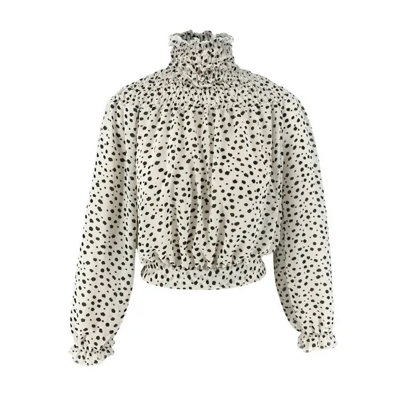 Женская шифоновая блузка с длинным рукавом принтом | одежда