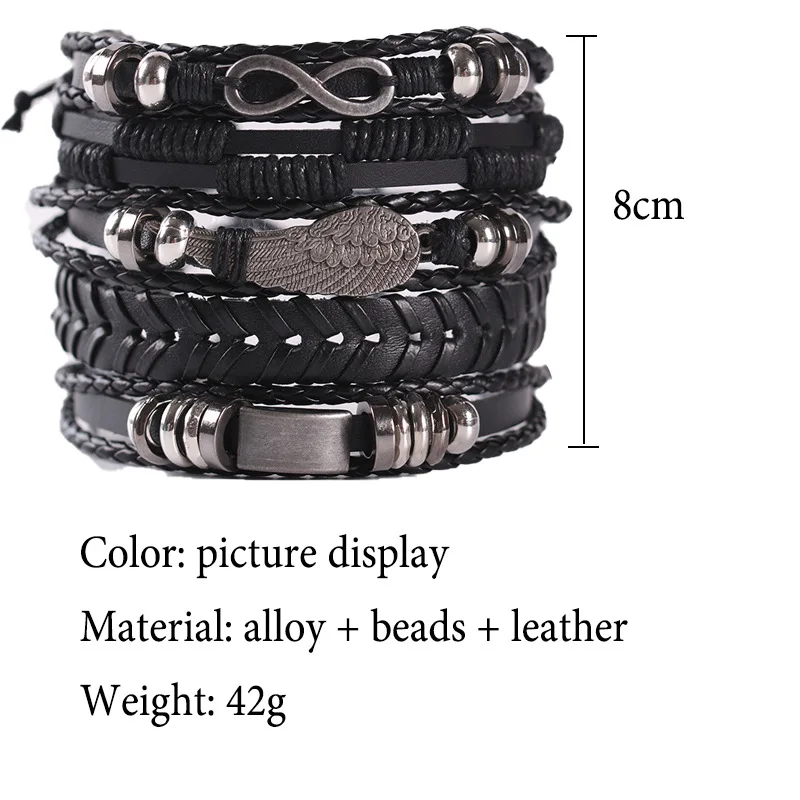 Новый панковый кожаный браслет с черепом и крыльями ручной работы для мужчин и женщин оптовая продажа ювелирных изделий подарок.