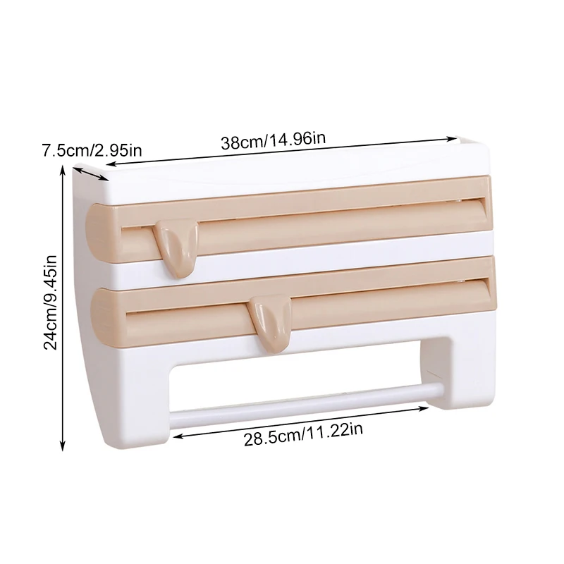 

Kitchen Cling Film Cutting Holder Sauce Bottle Tin Foil Paper Storage Rack Paper Towel Holder Kitchen Organizer