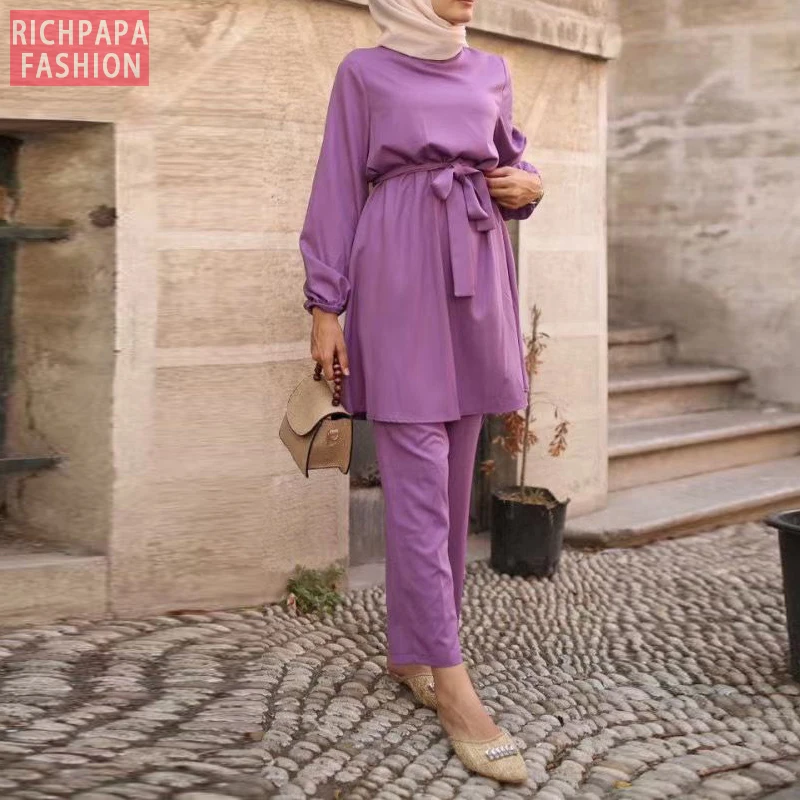 Eid Mubarek женская одежда из двух частей турецкий хиджаб платье Caftan caftans