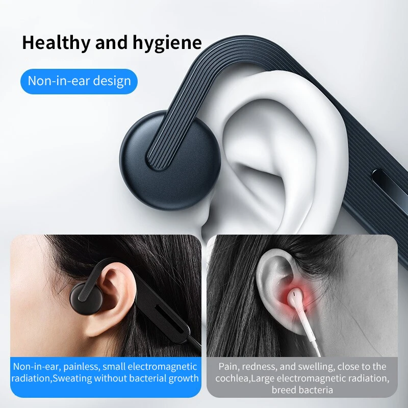 

X14 True Bone Conduction Headphone IP54 Waterproof Ear Hook Wireless Headphones Long Standby Light Sports Earphones for Xiaomi