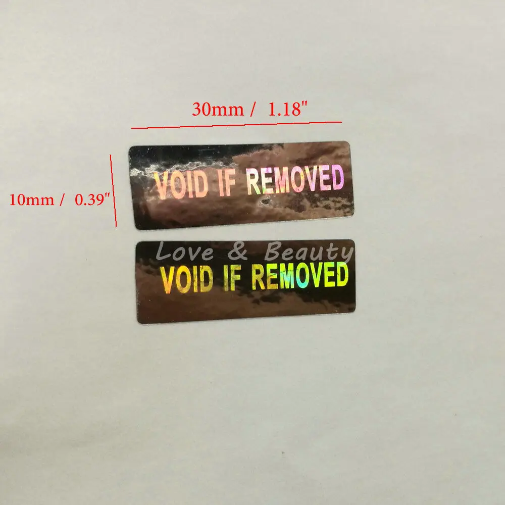 200 шт. гарантийная наклейка VOID при удалении 10x30 мм голографические этикетки с