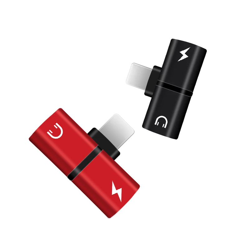 

Metal 2 in 1 Splitter Audio Adapter Charging Connector for iPhone XR X XS 11 12 Pro Max 7 8 Plus 12 mini Earphone Jack Converter