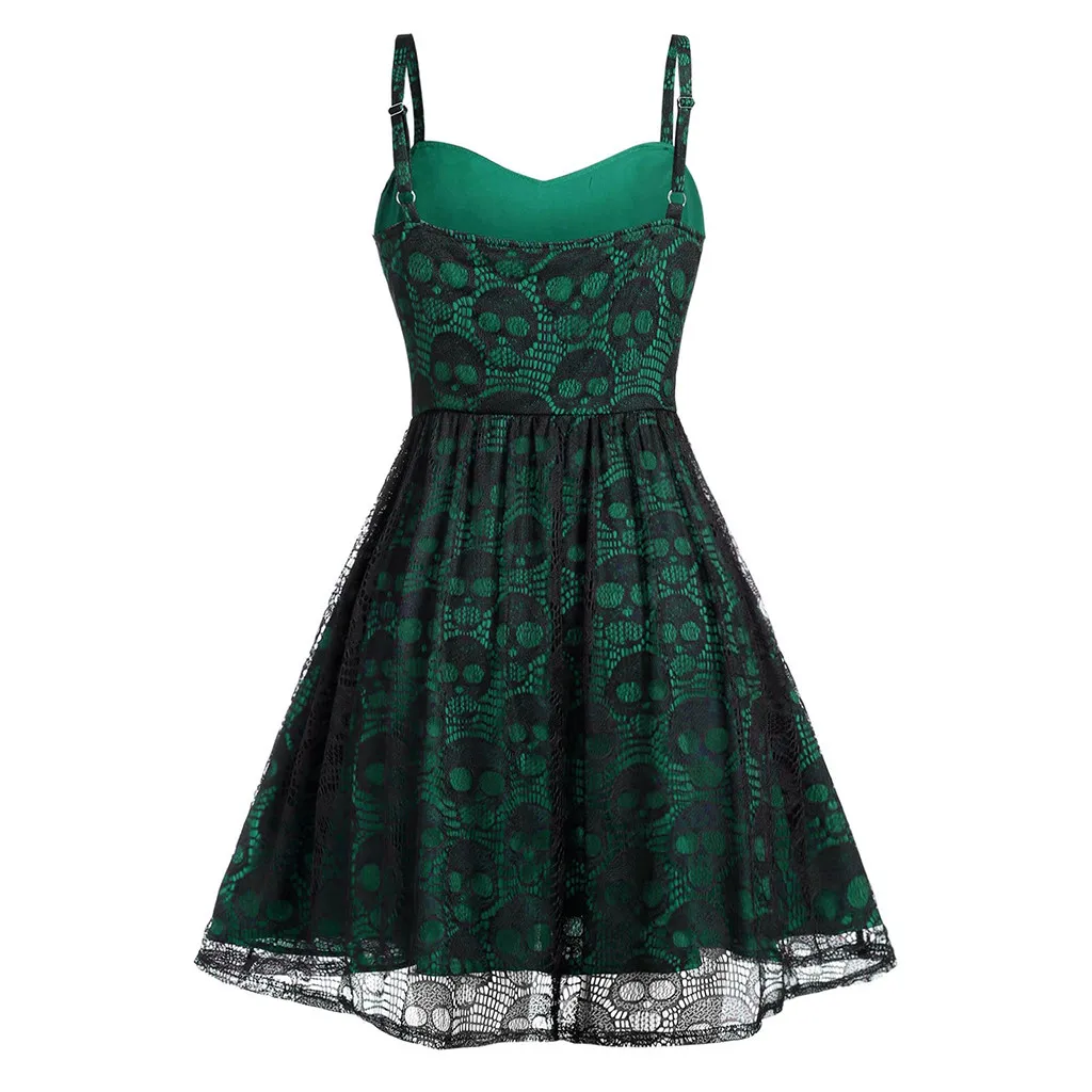 Женское платье, халат, Femme Vestidos, большие размеры,, модное кружевное платье на Хэллоуин, лоскутное платье без рукавов, Платье До Колена