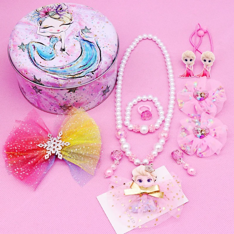 Hello kitty Аксессуары для волос Набор заколки для волос эластичные ленты для волос Детские Девочки ожерелья, браслеты, ювелирные изделия подарки на Рождество и день рождения
