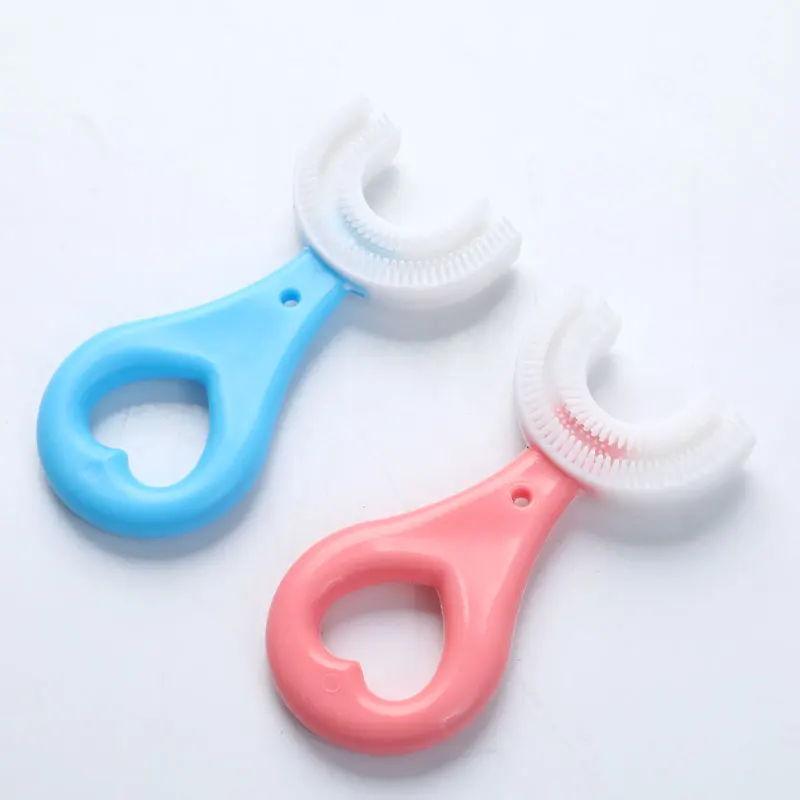 Детская зубная щетка для младенцев U-Силиконовая ручная Чистка рта с мультяшным