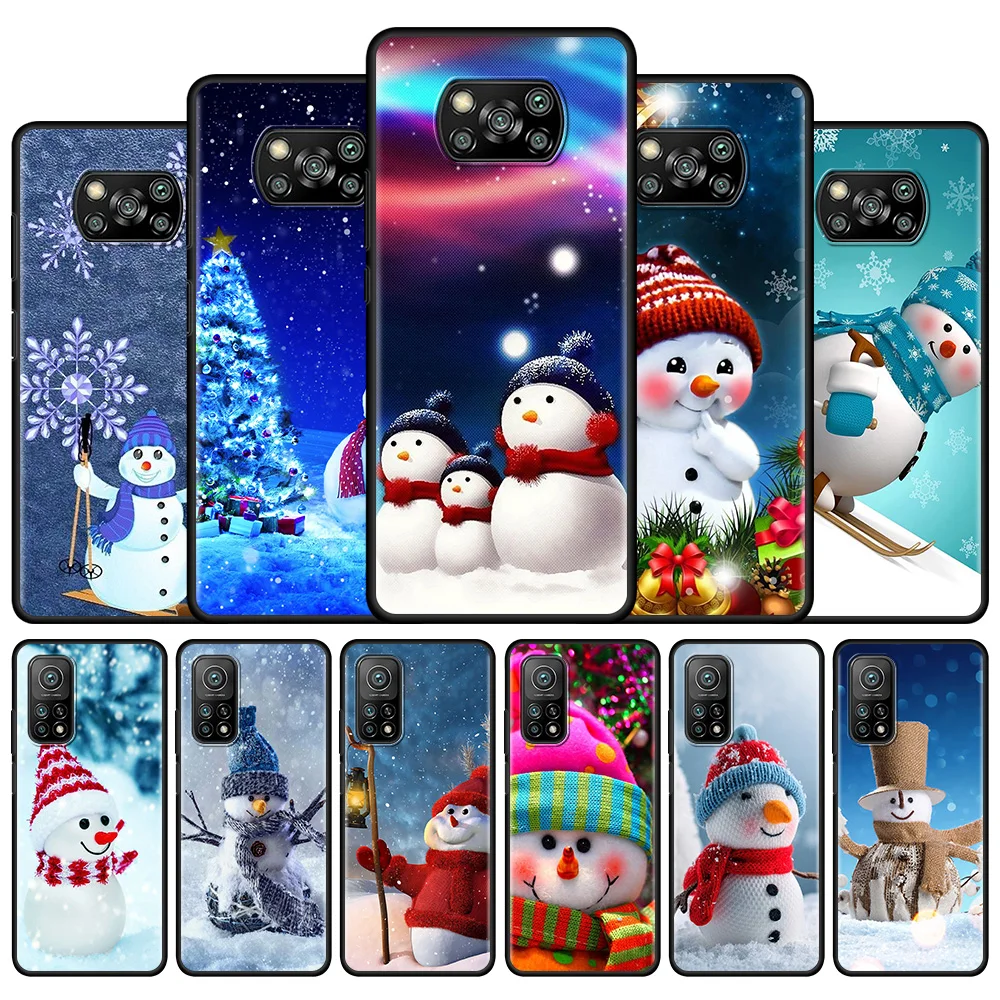 

Snowman Snow Man Funda For Xiaomi Poco X3 NFC M3 Pro 5G F1 F3 GT Phone Case Black Soft Cover X3Pro X3GT TPU Coque Luxury Bumper