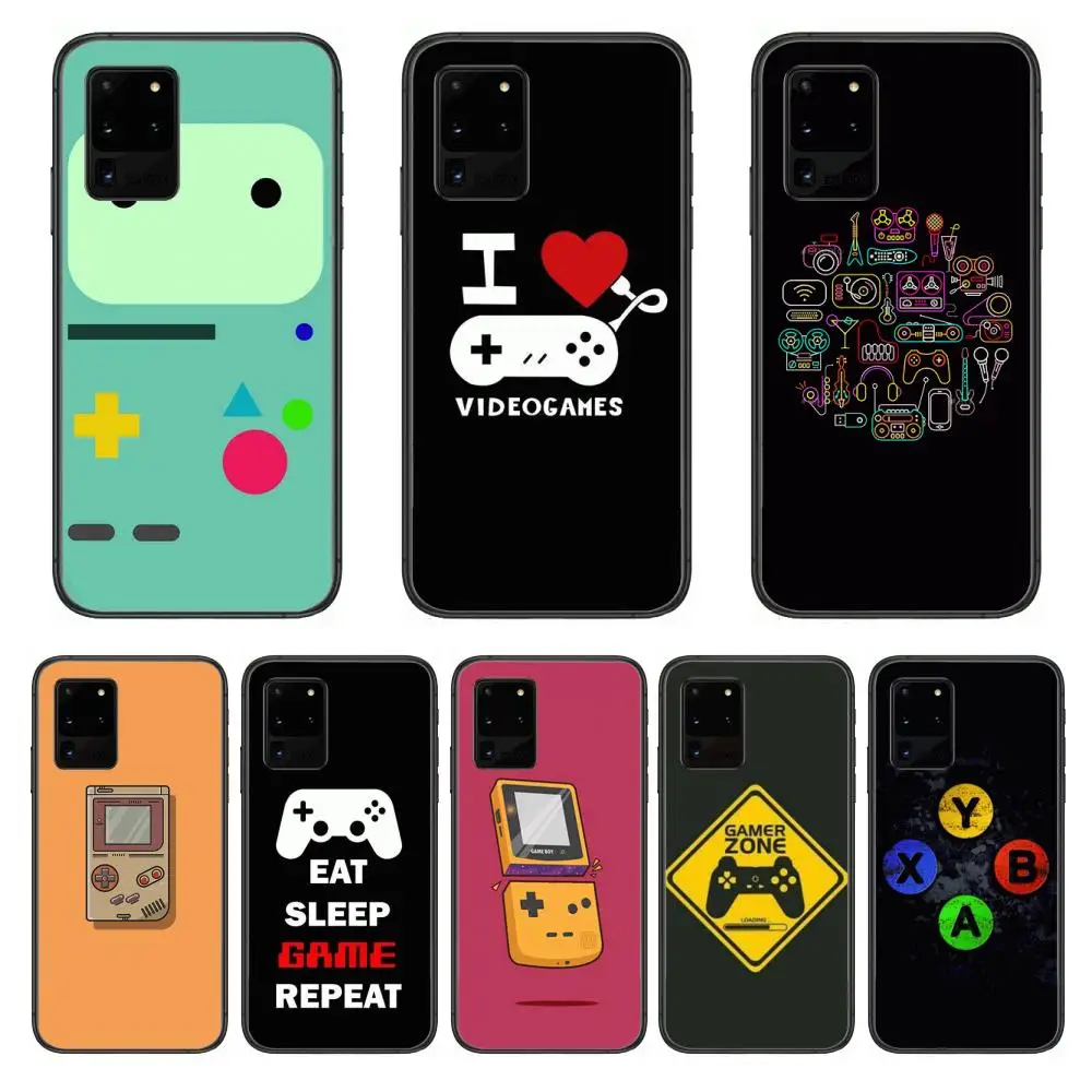 

Game console Player Phone cover hull For SamSung Galaxy S 6 7 8 9 10 20 21 Plus Edge E note 5G Lite Ultra black soft bumper