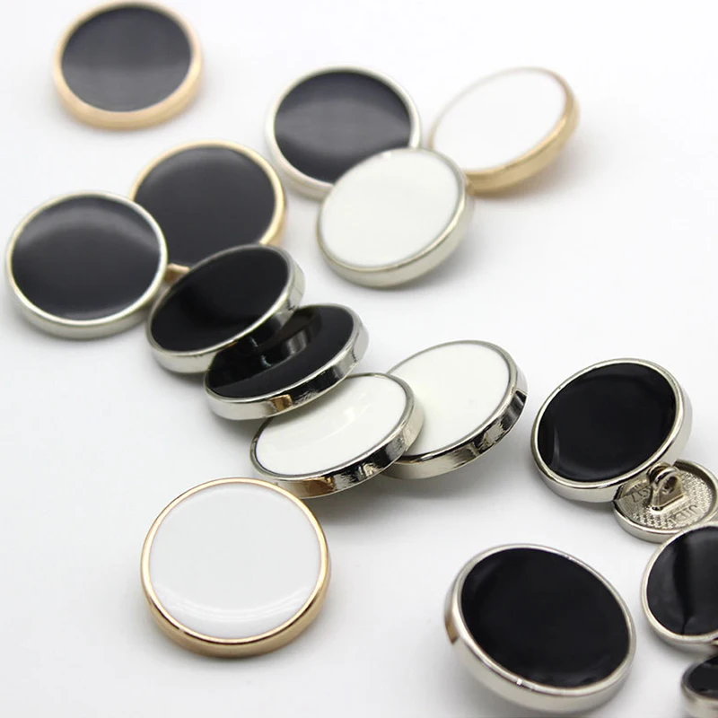 Новинка пуговицы для шитья черная белая оправа Женская Рубашка летнее платье