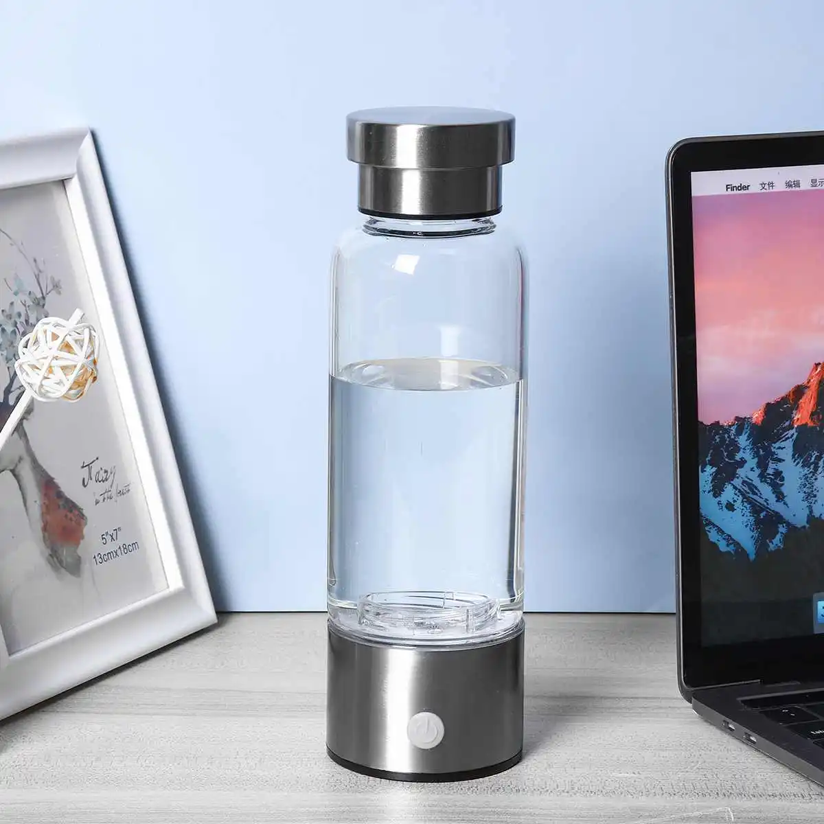 

480ml Titanium Quality Hydrogen-Rich Water Cup Portable Ionizer Antioxidants Rich-Hydrogen Quality Electrolysis Water Bottle