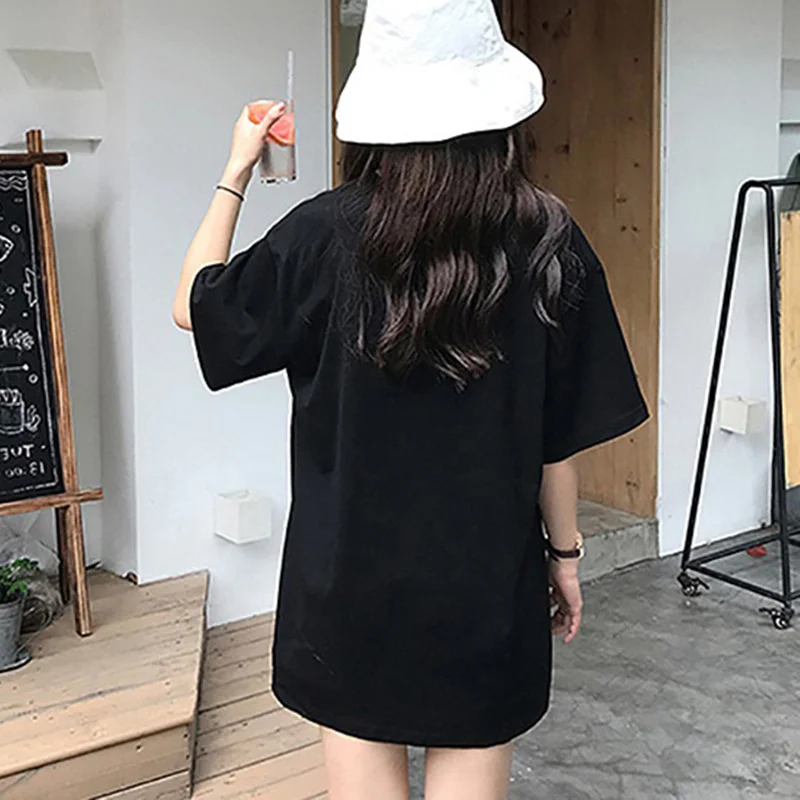 

Cartoon Printed Round Neck Short T-shirt Women Summer Casual Short Sleeve Tshirt Sweet Cute Loose Ladies Tops Woman Clothes