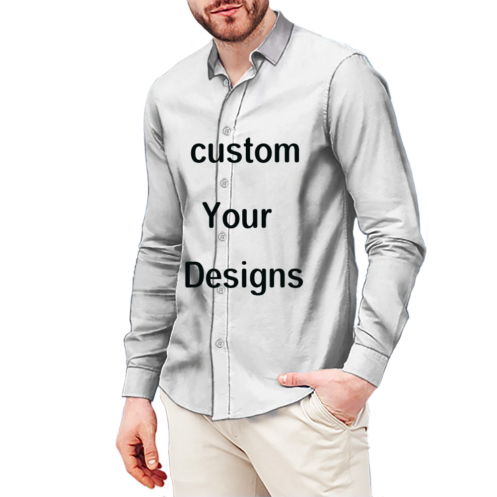 

FORUDESIGNS Customized Men's Casual Long Sleeves Shirts Button Turn Down Collar Clothes Blouses Male Top Shirts Dropship
