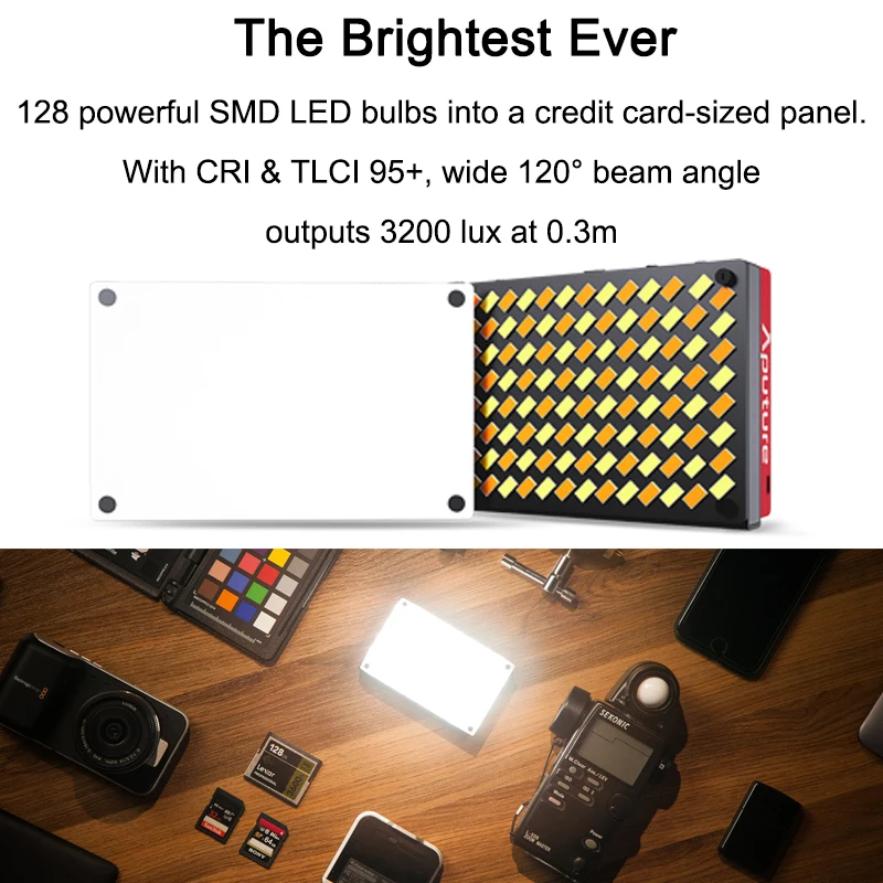 Aputure AL MX на Камера видео светильник Rechargeable128 SMD СВЕТОДИОДНЫЙ Bi color 2800K 6500K CRI TLCI 95 +
