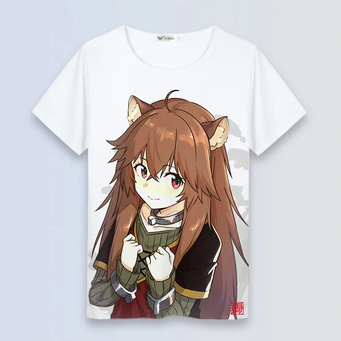 The Rising of the Shield Hero Cosplay T Shirt Naofumi Iwatani Raphtalia Catoon T-Shirt Summer Top Tee Halloween Costume | Тематическая
